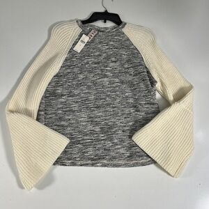Anthropologie Dolan Left Coast Sweater Womens‎ Small Gray Raglan Bell Sleeve